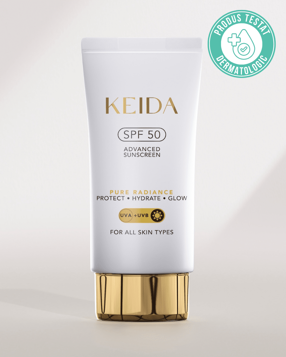 Crema Hidratanta de Zi cu SPF50, Niacinamide & Acid Hialuronic - Keida Crema SPF50 PA++++