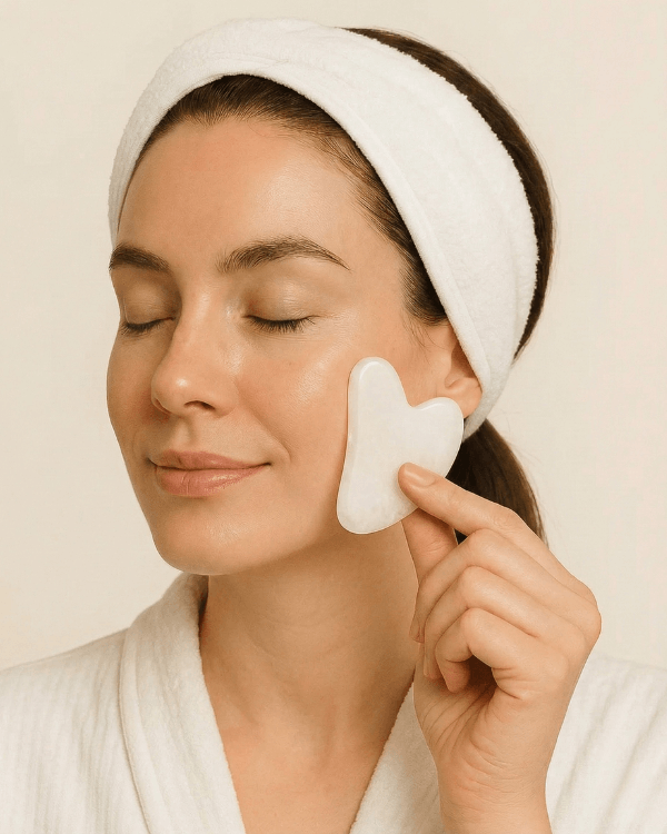 Piatra Gua Sha din Jad Alba