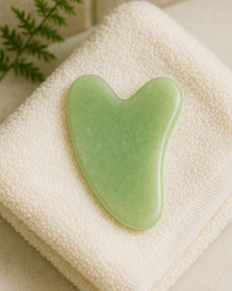 Piatra Gua Sha din Jad Verde