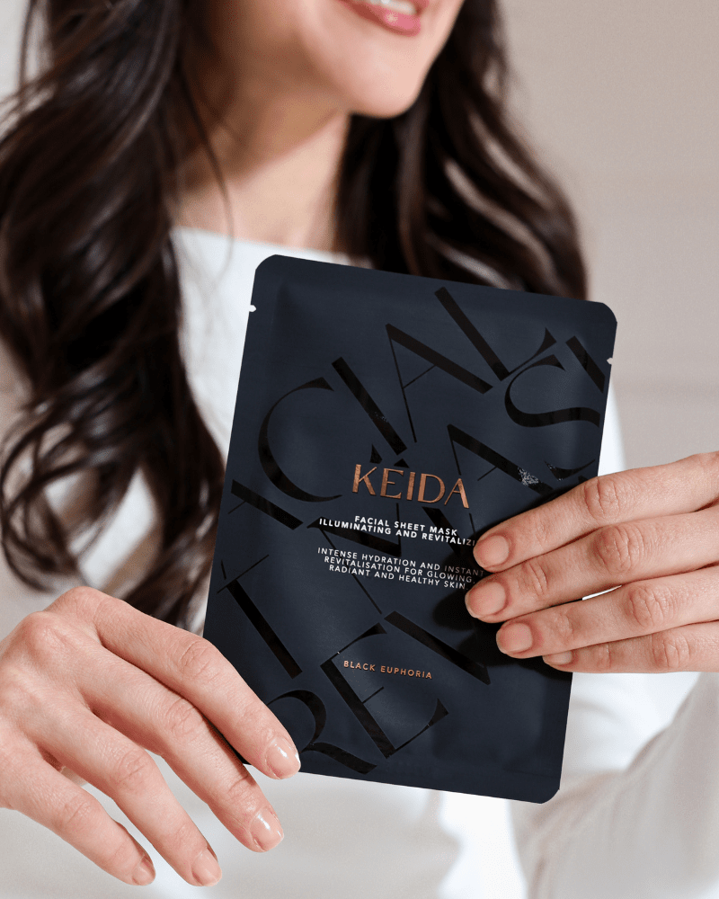 SET 10 X MASCA SERVETEL CU VITAMINA C & ACID HIALURONIC - Keida Masti faciale tip servetel